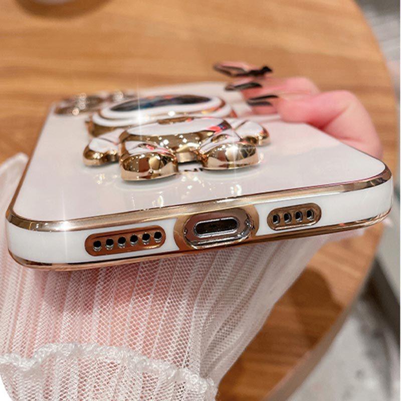 Note 8 Fashion Series Pearl Strap Lanyard Phone Holder Case For Compatible With Samsung Galaxy Note 8 Plating Cover and Elegant Blue Luxury Leopard Print Little Bear Protector Cases