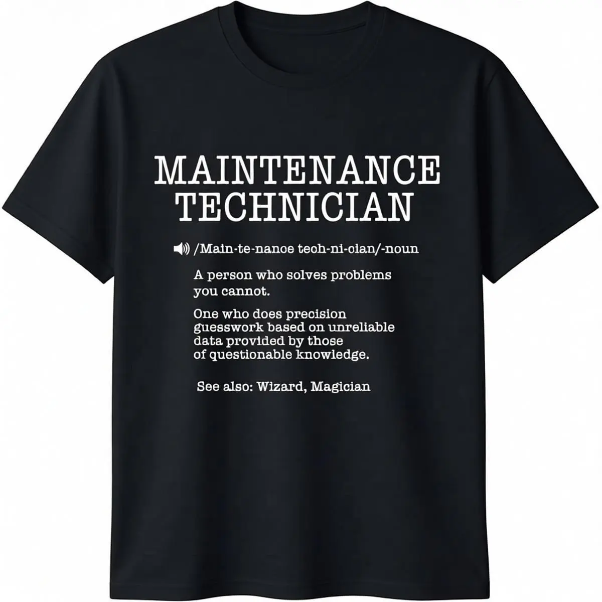 Men's Funny Technician T-Shirt, Vintage Graphic Print Round Neck Cotton Top, Casual Workwear Gift for Mechanics, Tee