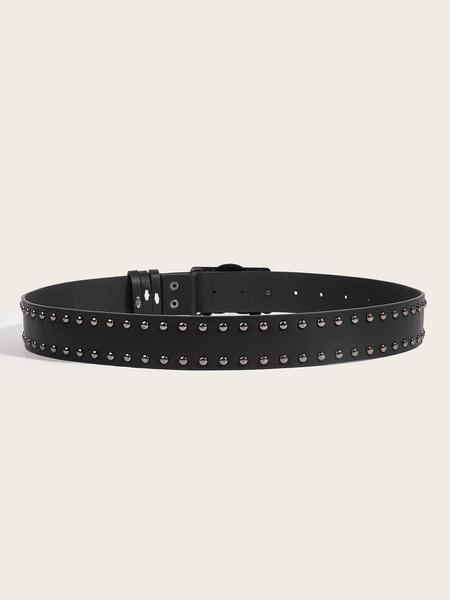 Mens Belt Leather Skull Buckle Belt Waist Band Jeans Decorative Punk Belt Black Studded Belts for Women Y2k Skull Belts