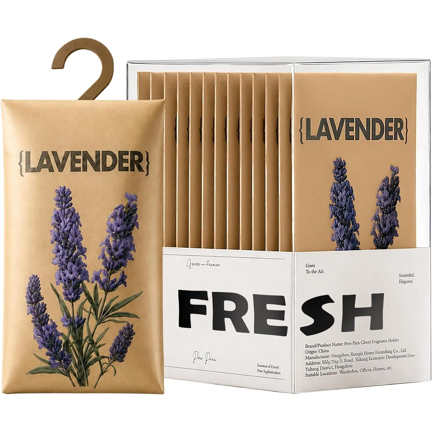 12 Pack Lavender Scented Sachets for Closet and Drawer,  Air Freshener Deodorizer for Stagnant Air, Long Lasting Odor  for Clothes, Wardrobe,  and  Storage
