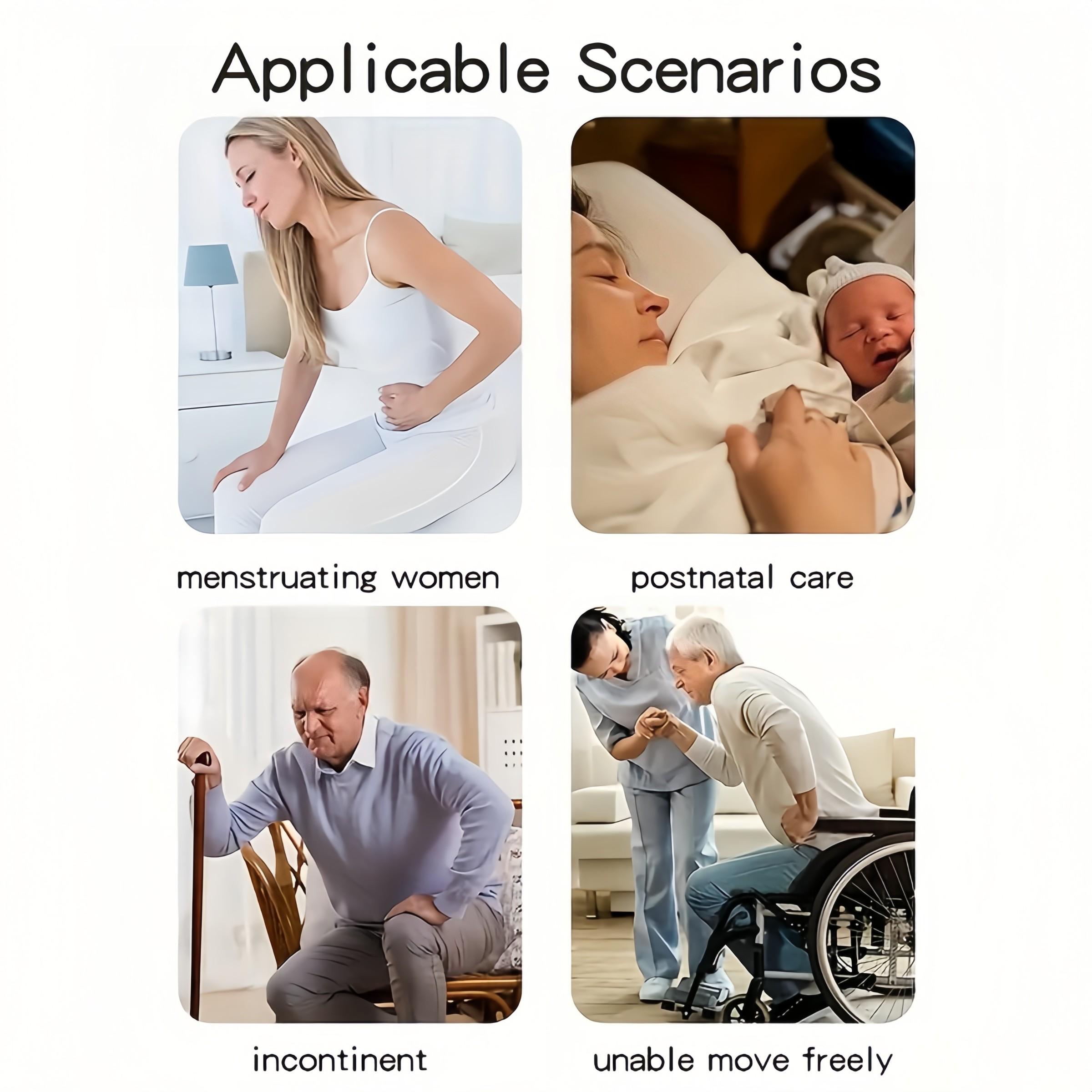 3pcs Reusable Pads Set, High Absorbency Leakproof Night & Day Use, Cotton Lining, Multiple Sizes, Postpartum Menstrual Incontinence Care