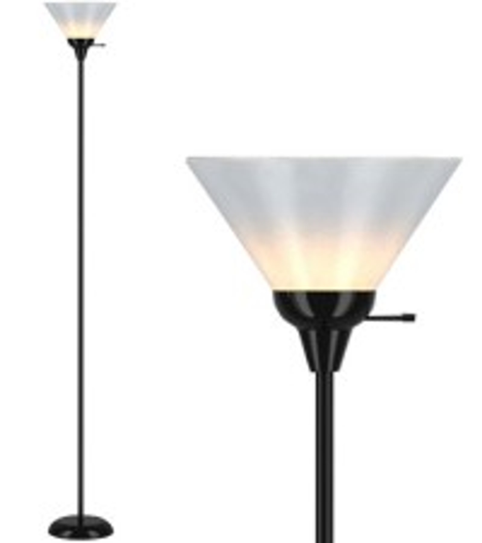 Medusa 5-Light Floor Lamp – Silver Multi-Head Standing Lamp w/ 5 Adjustable White Acrylic Shades for Bedroom, Living Room, Office, Requires E12 Candelabra-Base LED Bulbs