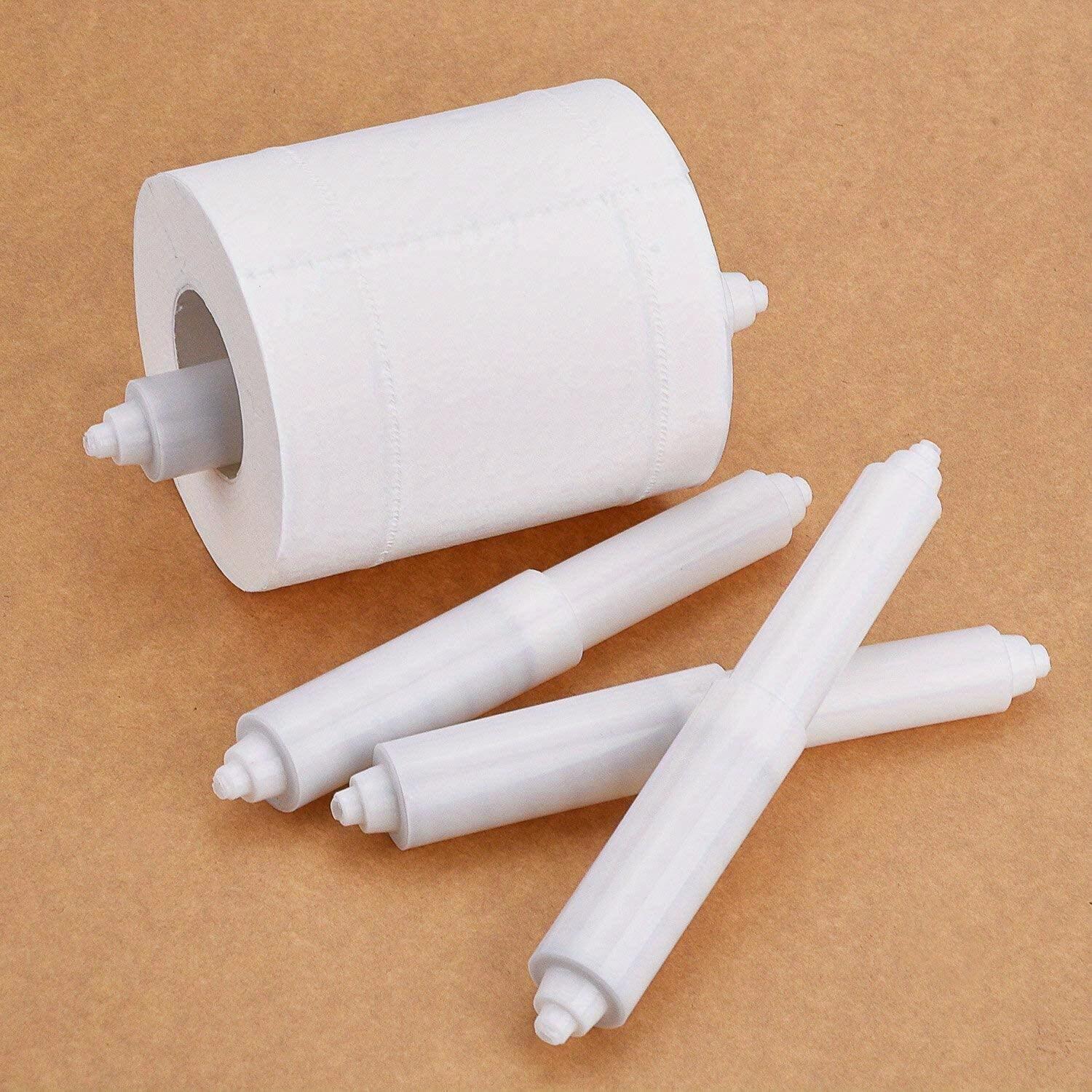 1pc Toilet Paper Holder Roller Replacement Plastic Spring Loaded Retractable Plastic Toilet Tissue Roll Holder Paper Holder Insert