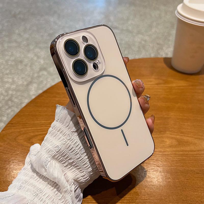 Compatible with iPhone 17 Pro Max/ 17 Pro/16/15/14/13/12 Pro Max Phone Case Magnetic phone case Electroplating protective cover phone case hlk04