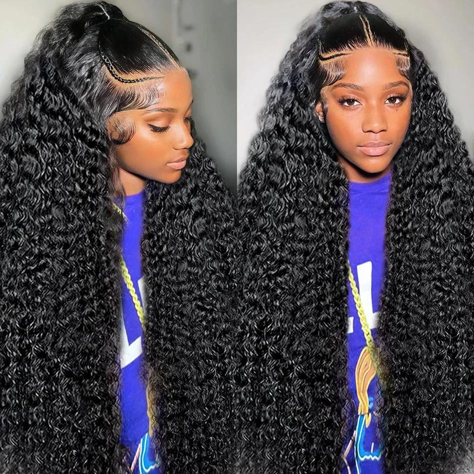 Bling Hair Deep Wave Lace Front Wig 13x4 13x6 HD Lace Frontal Human Hair Wigs 180% Density Nature Color For Women