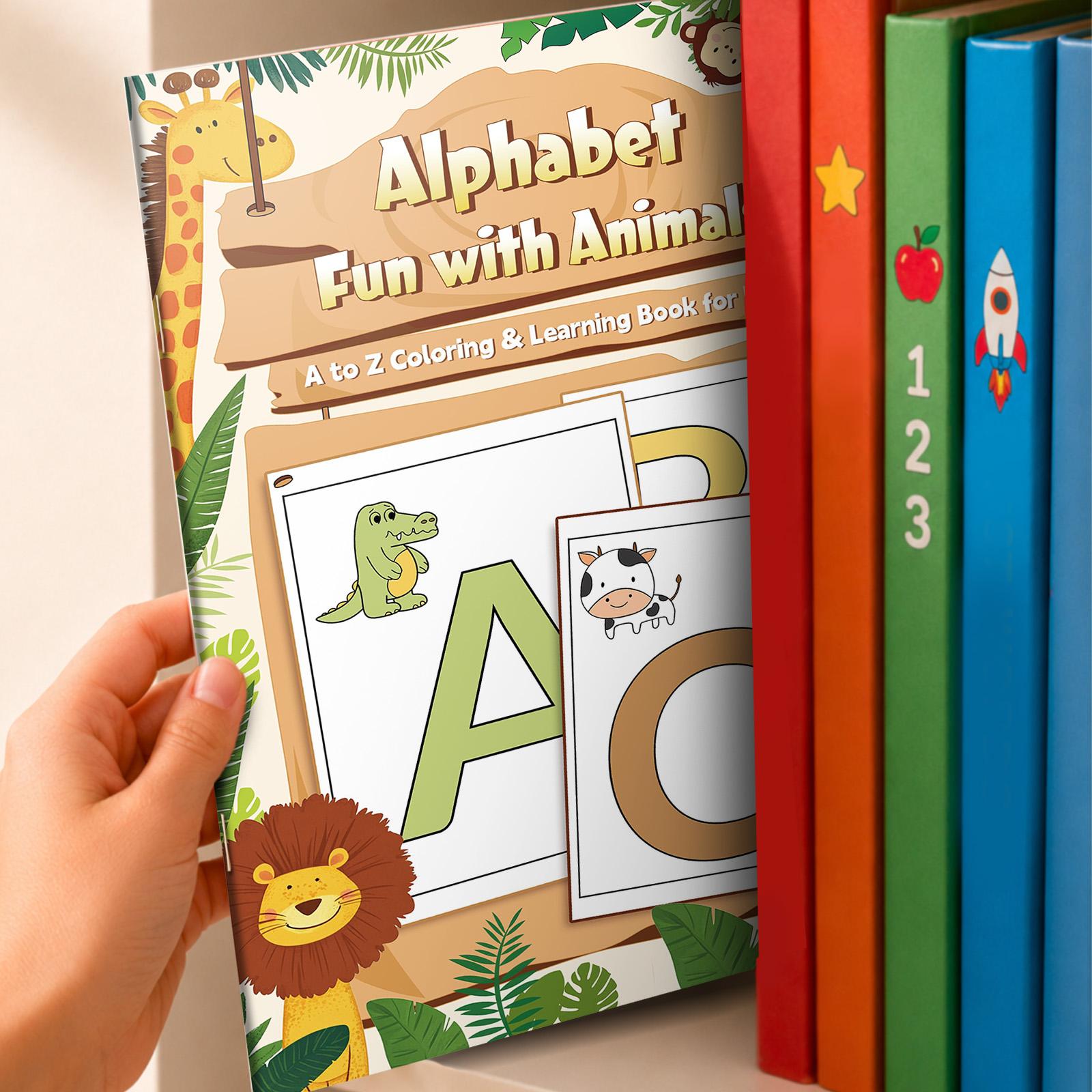 Kids' ABC Alphabet Activity Workbook, Fun Letter Tracing and Handwriting Practice, Uppercase and Lowercase Letters, Early Literacy, Fine Motor Skills, Preschool Teaching Resource for Home or Classroom