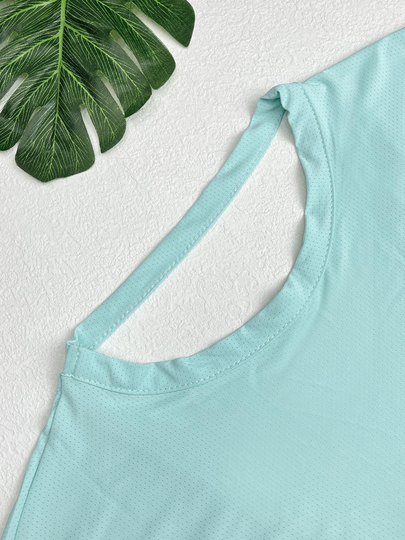 Women's Cross Backless Thin Elastic Loose Top Hollow Back Activewear, Indoor Gym Yoga Exercise Outdoor Casual Running Cycling Short Sporty T-Shirt