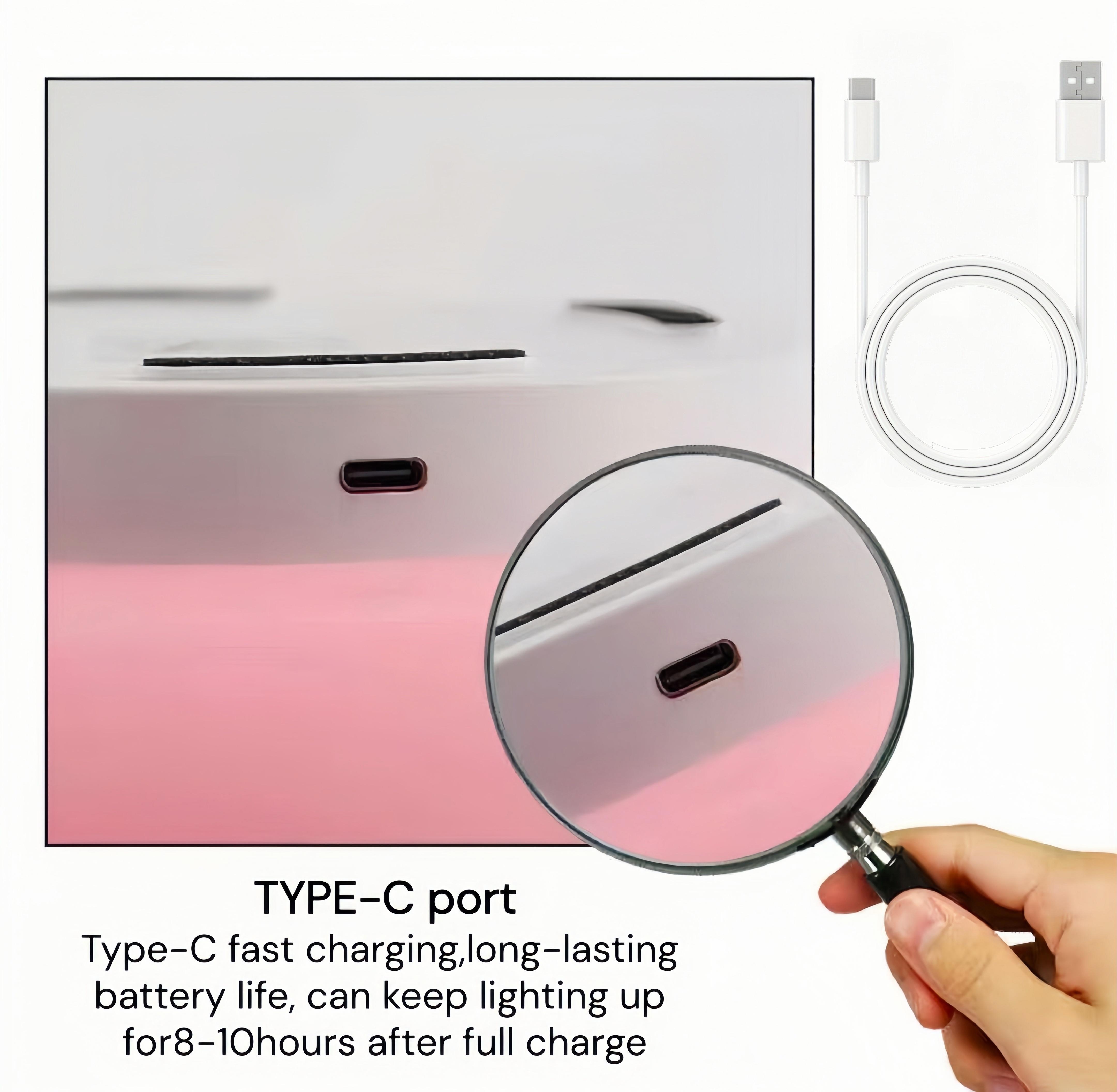 Modern High-Leg Donut Table Lamp, LED Bedside Desk Light, USB Rechargeable Touch Switch, Three-Tone Dimmable Ambient Light, Durable Plastic Shade