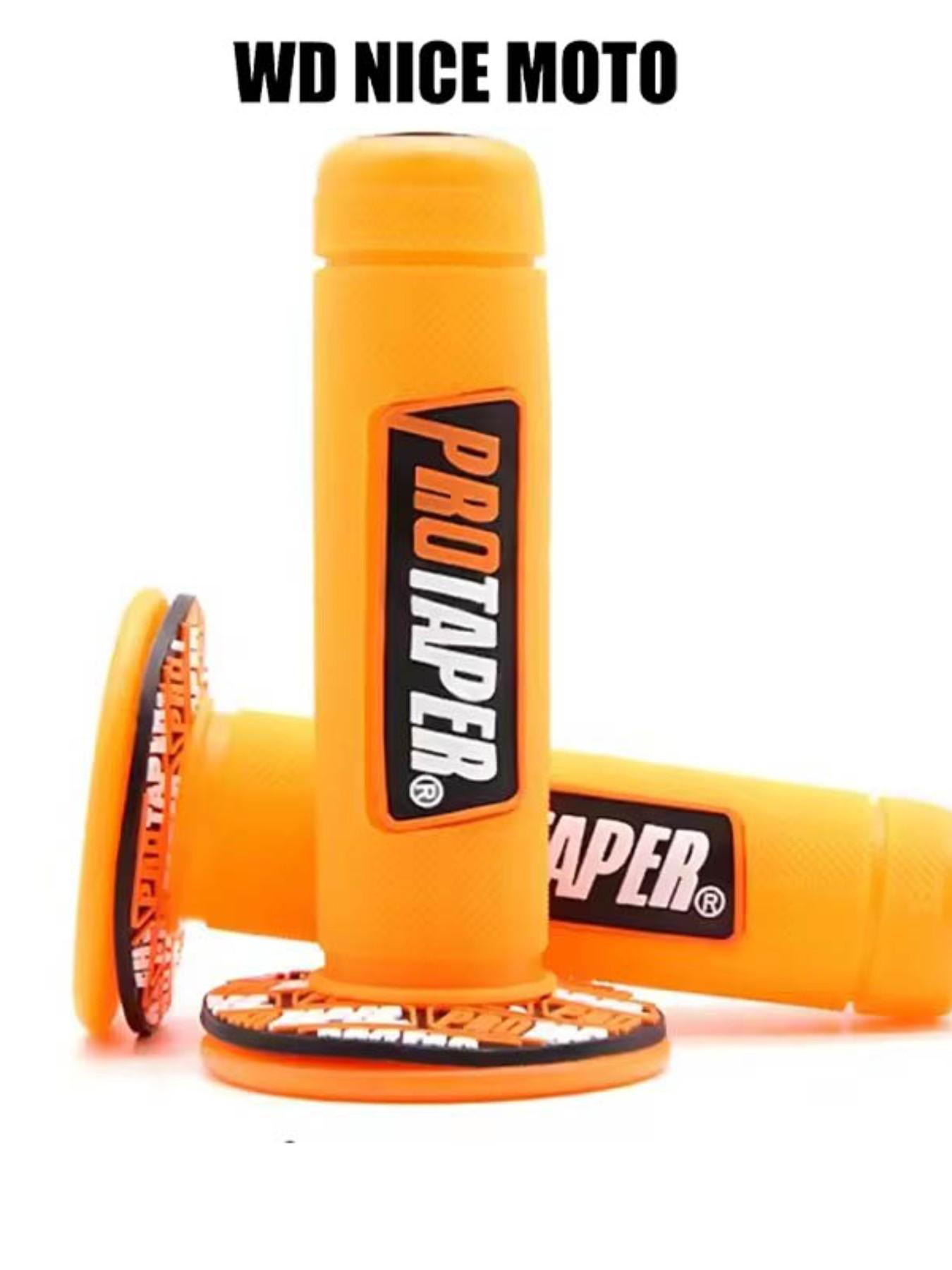 WD Nice Moto Motorcycle Handle Grips, 7/8" 22mm Universal Handlebar Rubber Gel, Comfortable Hand Grip for Motocross & Dirt Bikes