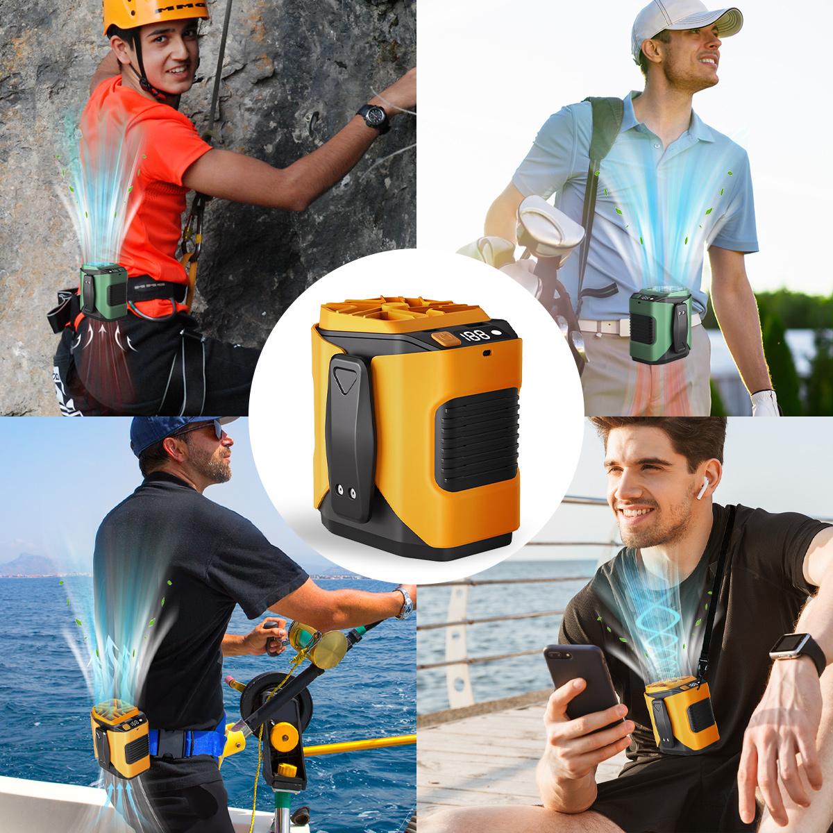 PADOX Personal Waist Portable Rechargeable Fan, 5000mAh Battery Power bank, 10 Speeds 5300RPM Airflow, LED Light, Wearable Belt Fan for Outdoor, Jobsite, Farms, Traveling, Fishing #SummerWins #DealsForYouDays PADOX Personal Waist Portable Rechargeable Fan, 5000mAh Battery Power bank, 10 Speeds 5300RPM Airflow, LED Light, Wearable Belt Fan for Outdoor, Jobsite, Farms, Traveling, Fishing #SummerWins #DealsForYouDays
