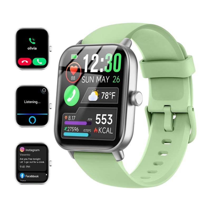 Smartwatch for Women, Alexa Built-in, 1.8" Fitness Tracker, IP68 Waterproof Smartwatch for Android & iPhone with Bluetooth Call (Answer/Make), Heart Rate/SpO2/Sleep Monitor/Pedometer, Smartwatch for Women, Alexa Built-in, 1.8" Fitness Tracker, IP68 Waterproof Smartwatch for Android & iPhone with Bluetooth Call (Answer/Make), Heart Rate/SpO2/Sleep Monitor/Pedometer,