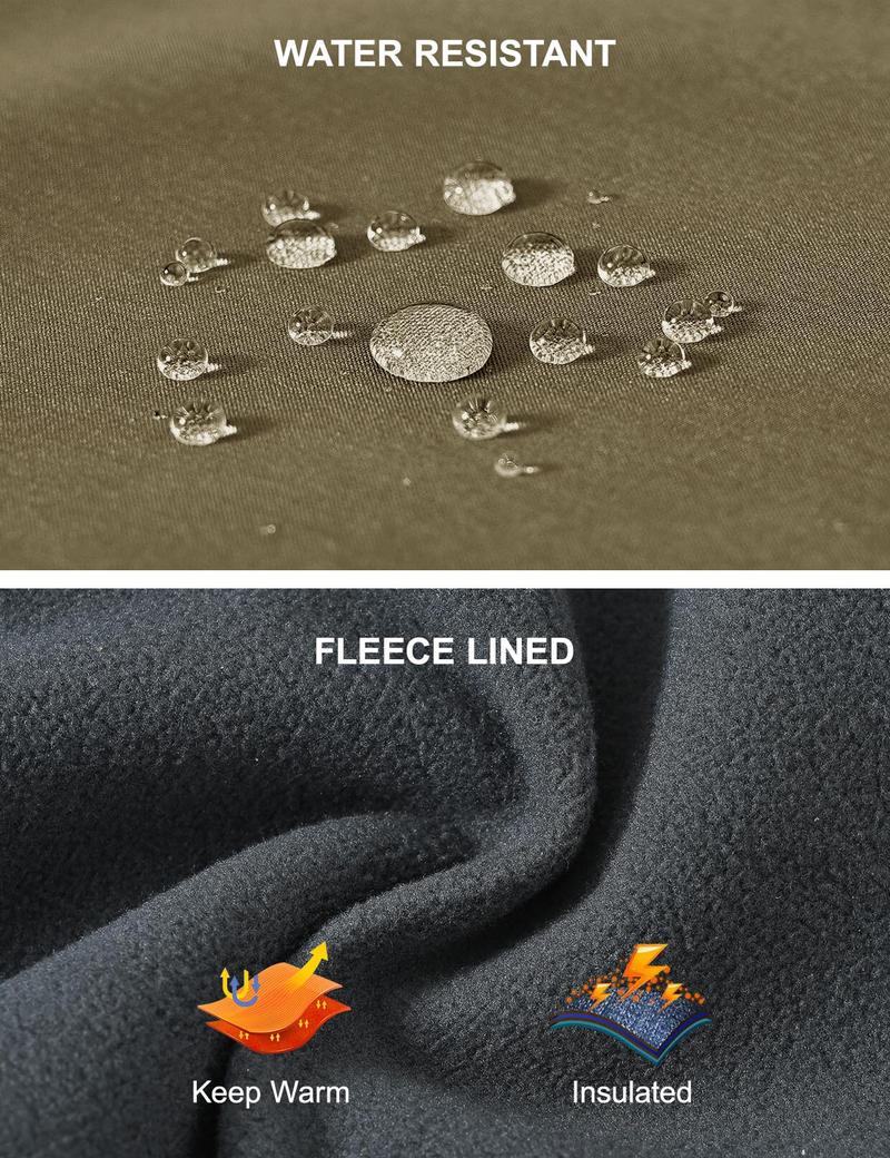 TBMPOY Men's Skiing Pants Waterproof Windproof Fleece Lined Hiking Cargo Insulated Pants Winter Warm Snow Pants