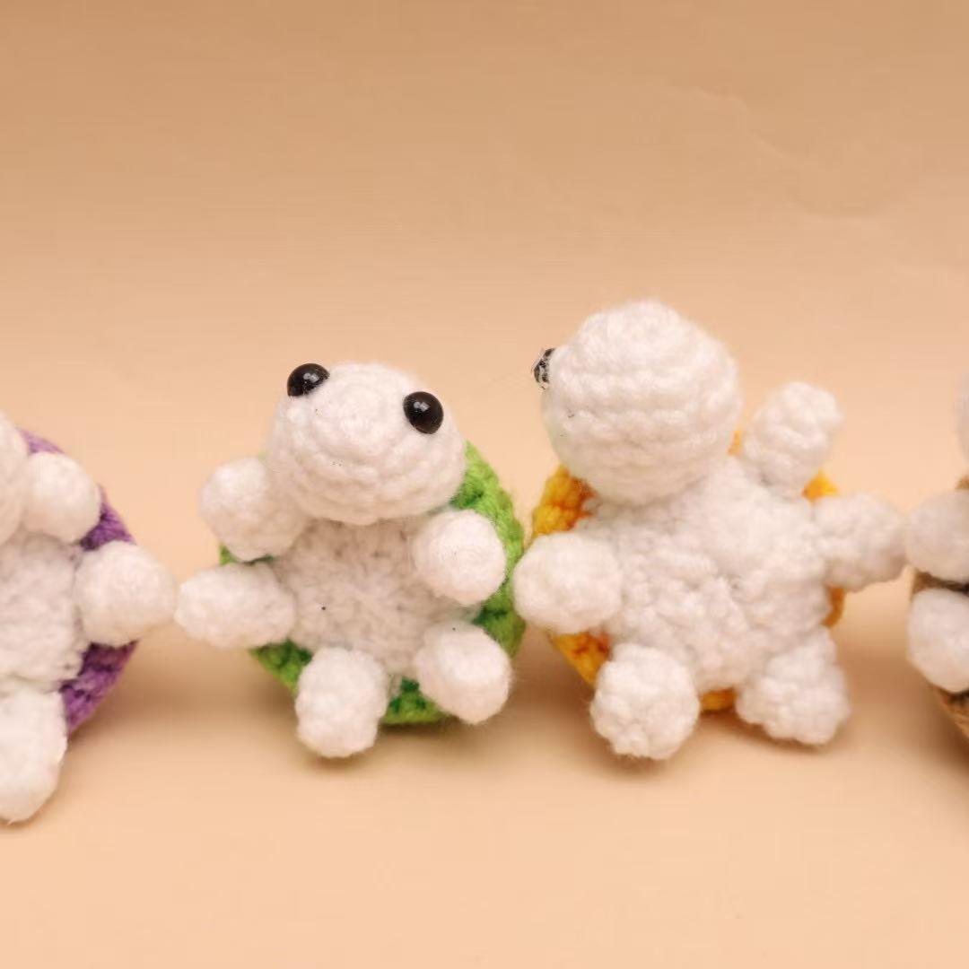Cute Knitted Turtle Doll Desktop Ornament, Creative Mini Cartoon Turtle Figurine, Adorable Hanging Decoration, Desk Decor