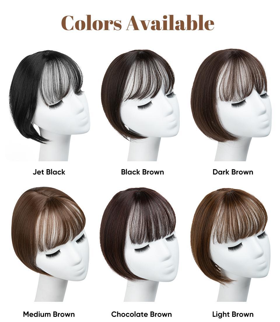 One Piece Synthetic Clip in Hair Topper With Bangs Straight Wig Overhead Natural Invisible Replacement Cover White Hair Piece