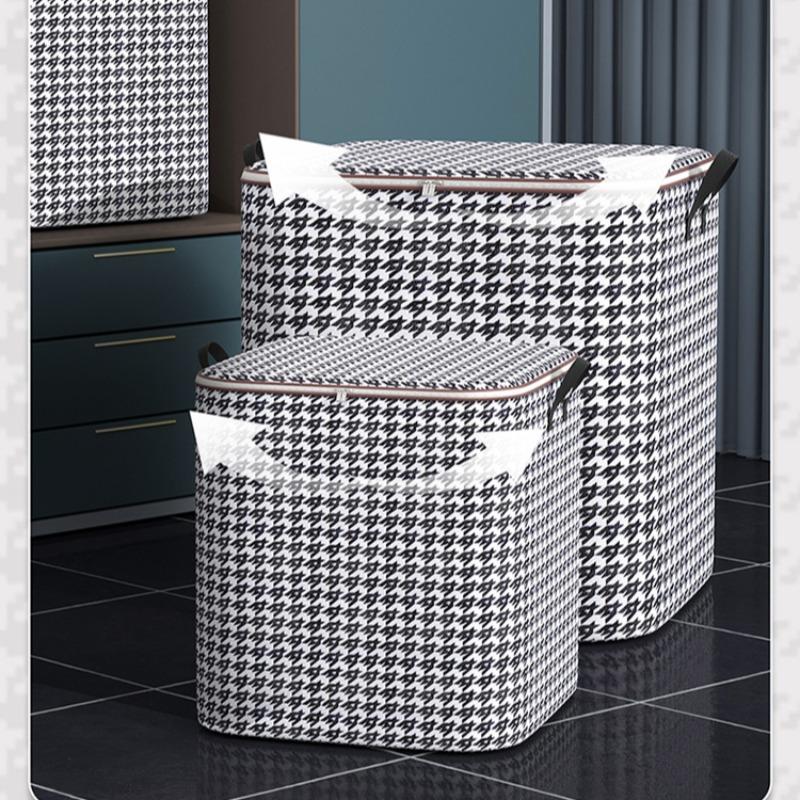 Checkered Pattern Large Capacity Storage Bag, Dustproof Waterproof Design, Space Saving Organizer, Space Saver Bags, Ideal Clothing and Quilt Organizer, Clothes Storage Organizer, Classic Style