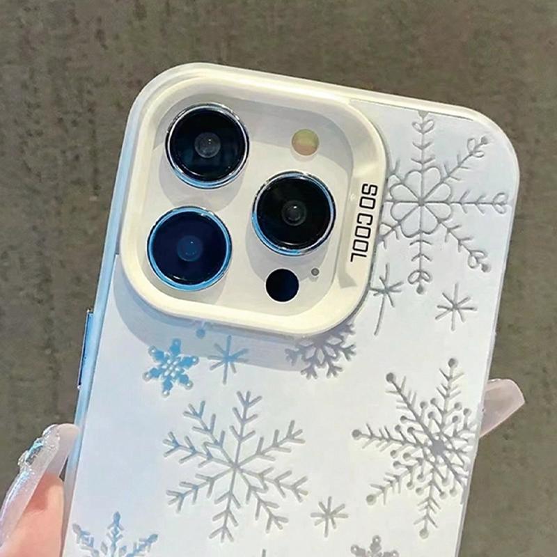 Snowflake Pattern Phone Case, Anti-drop Cellphone Protective Case, Total Protective Shockproof Mobile Phone Cover for iPhone