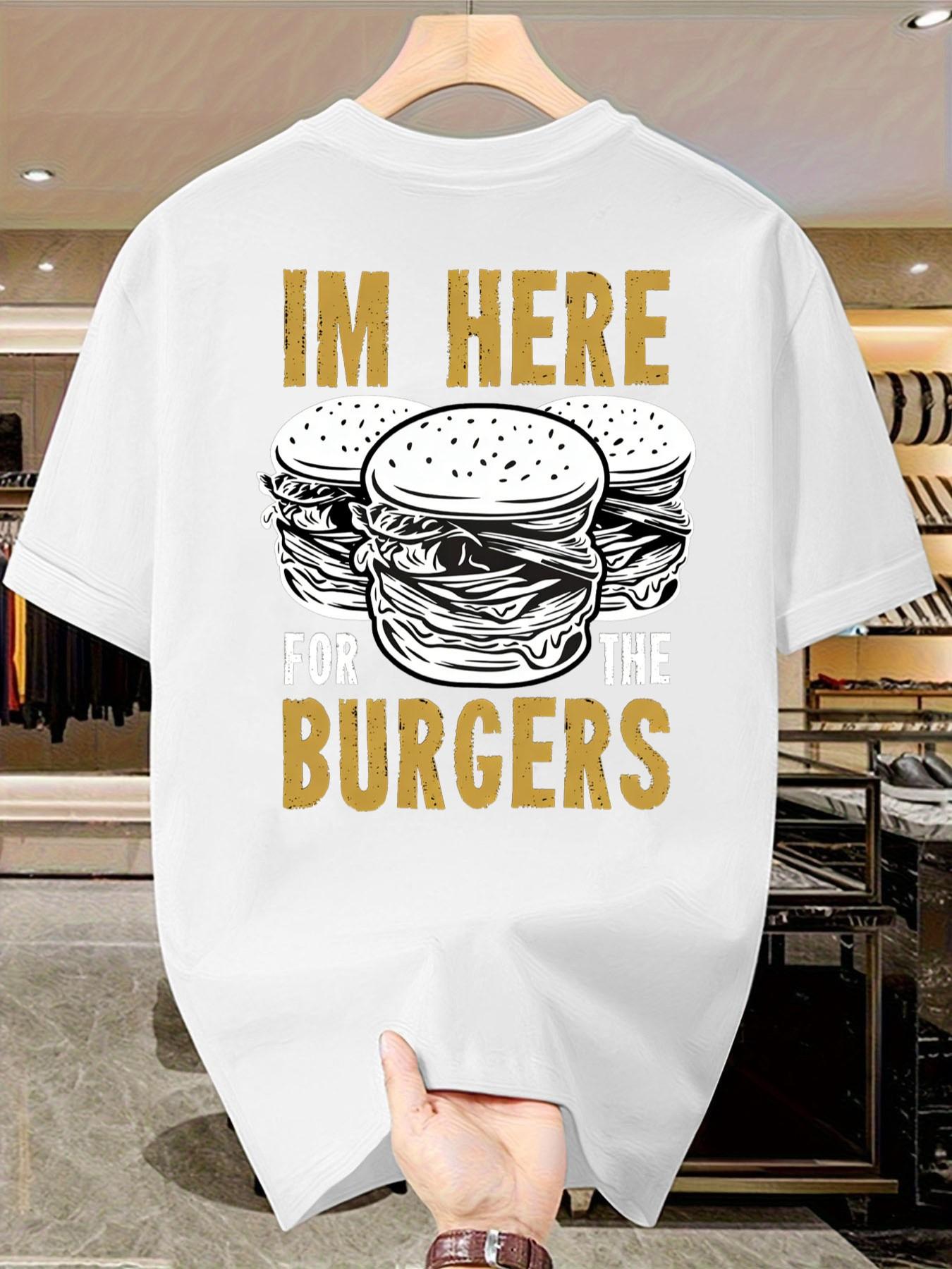 2026 Summer New! Burger T-Shirt for Food Lovers, Versatile and Stylish, Perfect Gift for Friends/boyfriend, Casual Short Sleeve Top