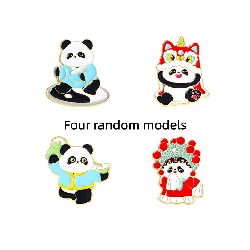Chinese Style Panda Pin Badge, Cartoon Emblem, Backpack Couple Clothes Accessory, Button Clip Decoration, Memorial Gift