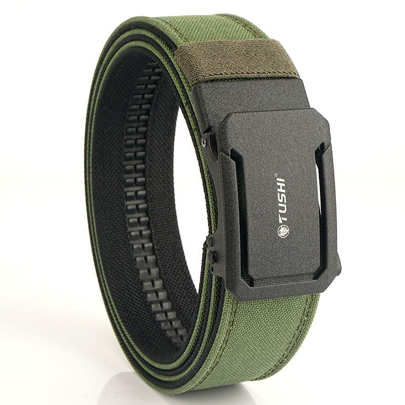 Unisex Tactical Diving Belt, Double Layer High-Tensile Nylon Belt, Stepless Adjustable Metal Buckle Breathable Waist Belt for Outdoor Diving & Tactical Sports