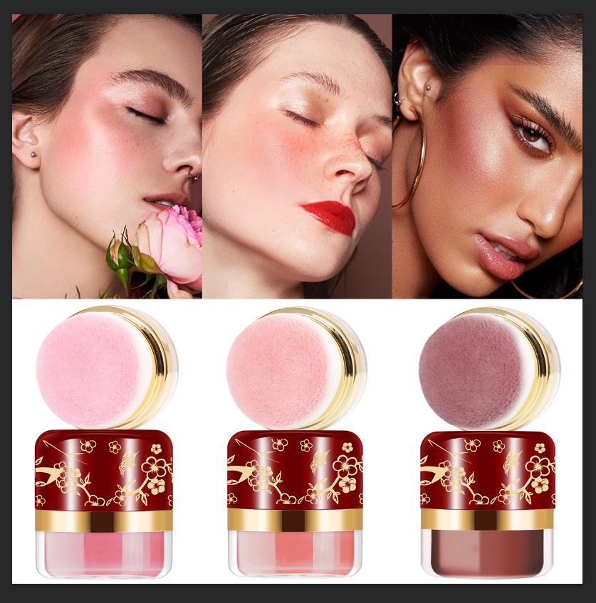 ROSE Three-Color Blush, Including Coral Red, Peach Pink, Frostbitten Red, Turns You Into a Vitality Girl, Suitable For Daily Makeup, Fully Shows Feminine Softness, Holiday Gift, Halloween Gift, Christmas Gift, For Mom And Girlfriend, Compact And Exquisite