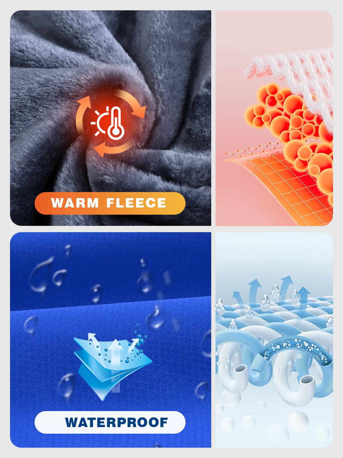 GOPUNE Men's Ski Snow Jacket Waterproof Insulated Fleece Outdoor Mountain Hooded Winter Coat Sporty Breathable Outerwear  big tall men clothing Size up to XXXXL #Christmas gift #RED GREEN