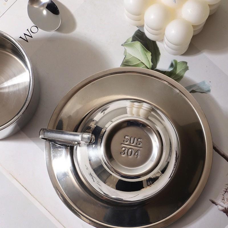 304 Stainless Steel Coffee Cup Set, Dual Layer Insulated Espresso Mug, Home & Commercial Use, Camping Heat-Resistant Water Cup