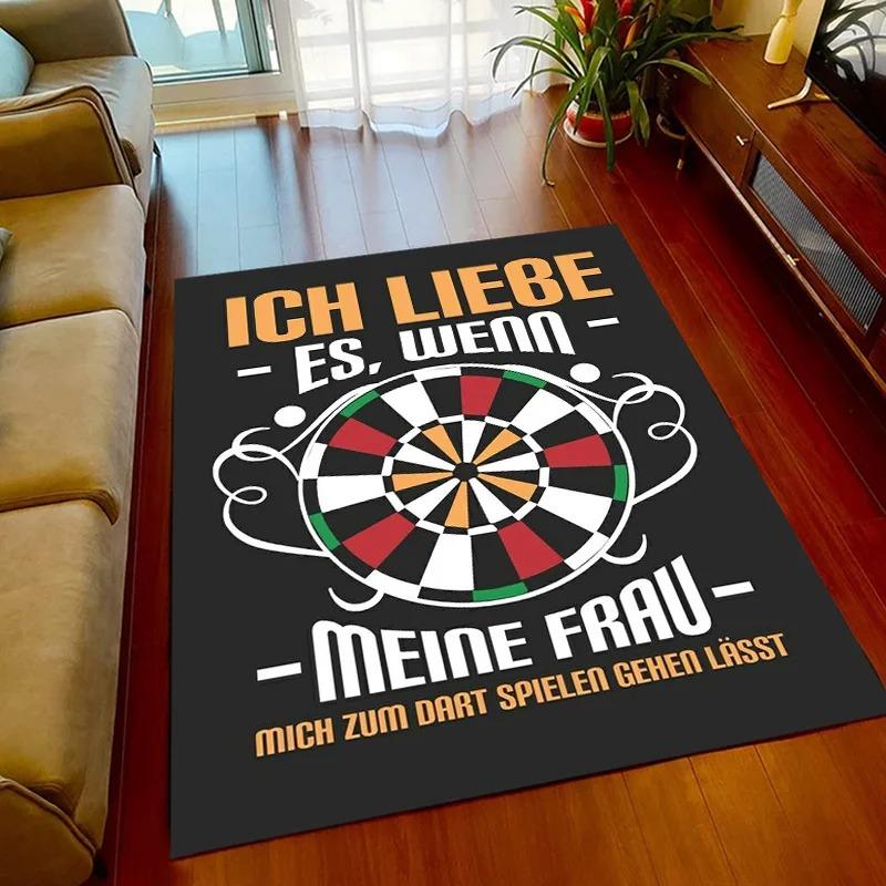 Keep Calm And Play Darts Flannel Area Rug - Dart Board Print Soft Mat for Game Room & Man Cave, Non-Slip Sports Home Decor #DartsRug #GameRoomMat #SportsHomeDecor #DartBoardCarpet #NonSlipFlannelRug