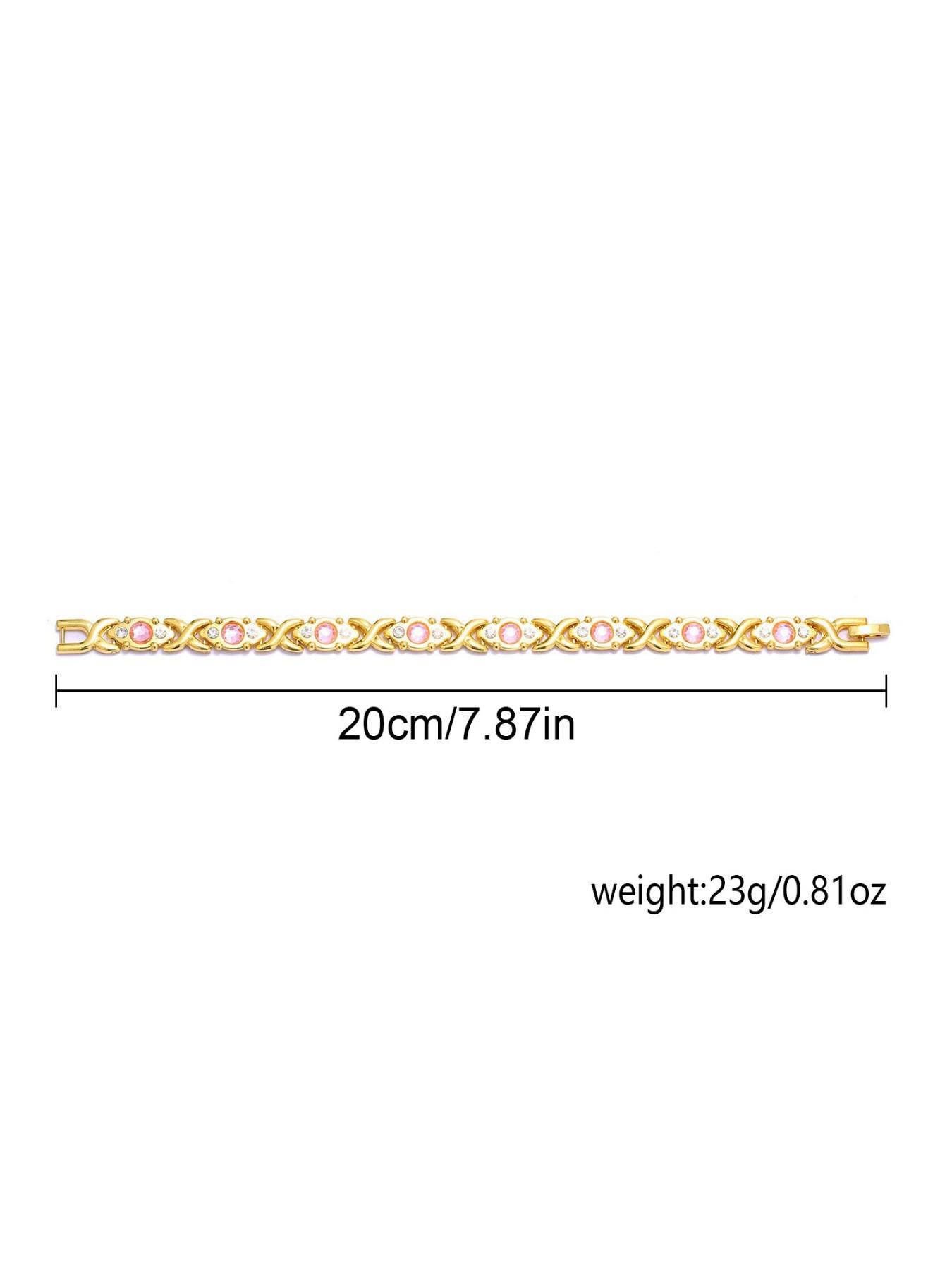 The gift for mom, energy magnet bracelet, eco-friendly alloy, adjustable ladies' wristband, magnetic bracelet, charming stainless steel bracelet, magnetic chain, pink crystal bracelet, Mother's Day gift