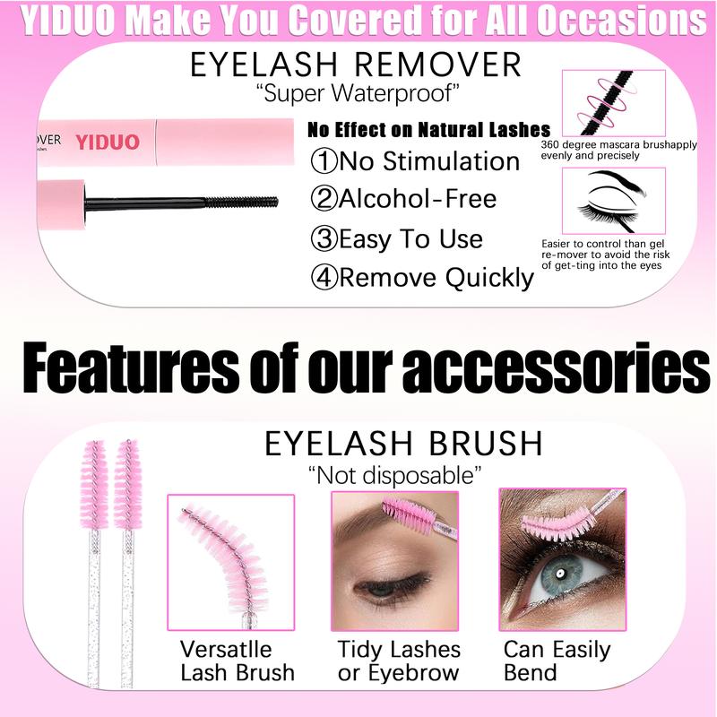 4 Styles Eyelash Cluster Kit Bottom/Spiky/200D/300D Volume Lash Clusters Kit 5-20mm 420Pcs Volume D-Curly Eyelash Glue Extension Eyelash Extensions Kit with Lash Bond and Seal Tweezers Remover DIY at Home Easily