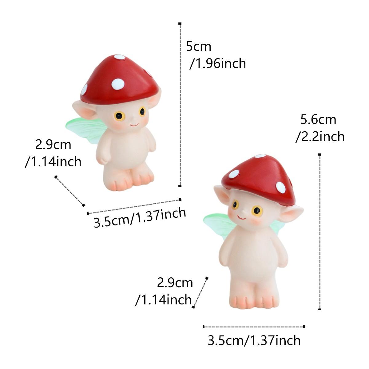 2pcs Mushroom Fairy Set, Hat Mushroom Figurines, Garden Decor, Camping Table Decor, Micro Landscape, Home Decoration, Holiday Gift