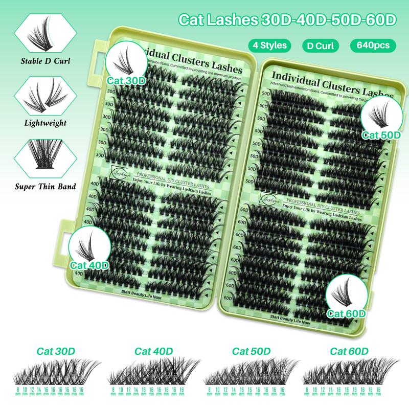 1664pcs/set D Curl Lash Clusters Kit, 12 Styles Cat-Eye & Volume Lashes Book with Bond and Seal, Lash Remover, Brush, Applicator, Headband, Wristband & Lash Shampoo, Perfect for Beginners & Professionals, DIY Eyelash Extensions at Home Easily 1664pcs/set D Curl Lash Clusters Kit, 12 Styles Cat-Eye & Volume Lashes Book with Bond and Seal, Lash Remover, Brush, Applicator, Headband, Wristband & Lash Shampoo, Perfect for Beginners & Professionals, DIY Eyelash Extensions at Home Easily