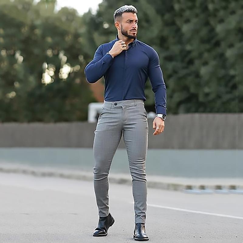 GINGTTO Mens Dress Pants Slim Fit Stretch Formal Pants for Men