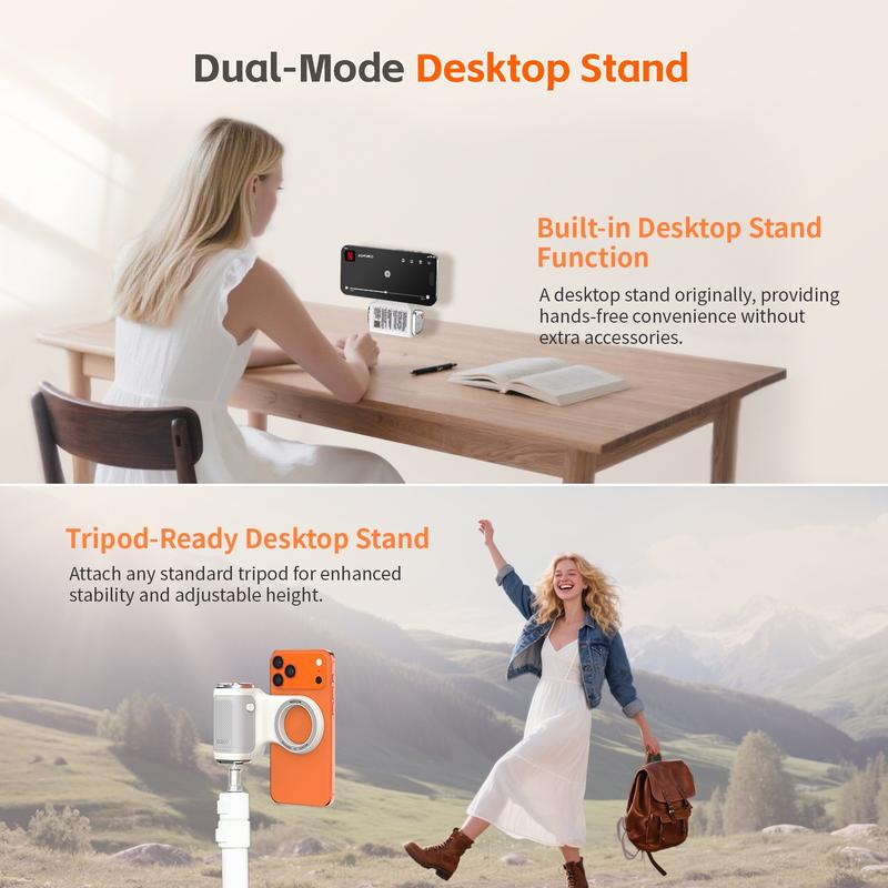 Comitok-Moca Phone Grip Handle for iOS 26+, Control Camera Switching & Focus, Compatible with Magnetic Phones, Portable & Easy Storage, Selfie Accessories