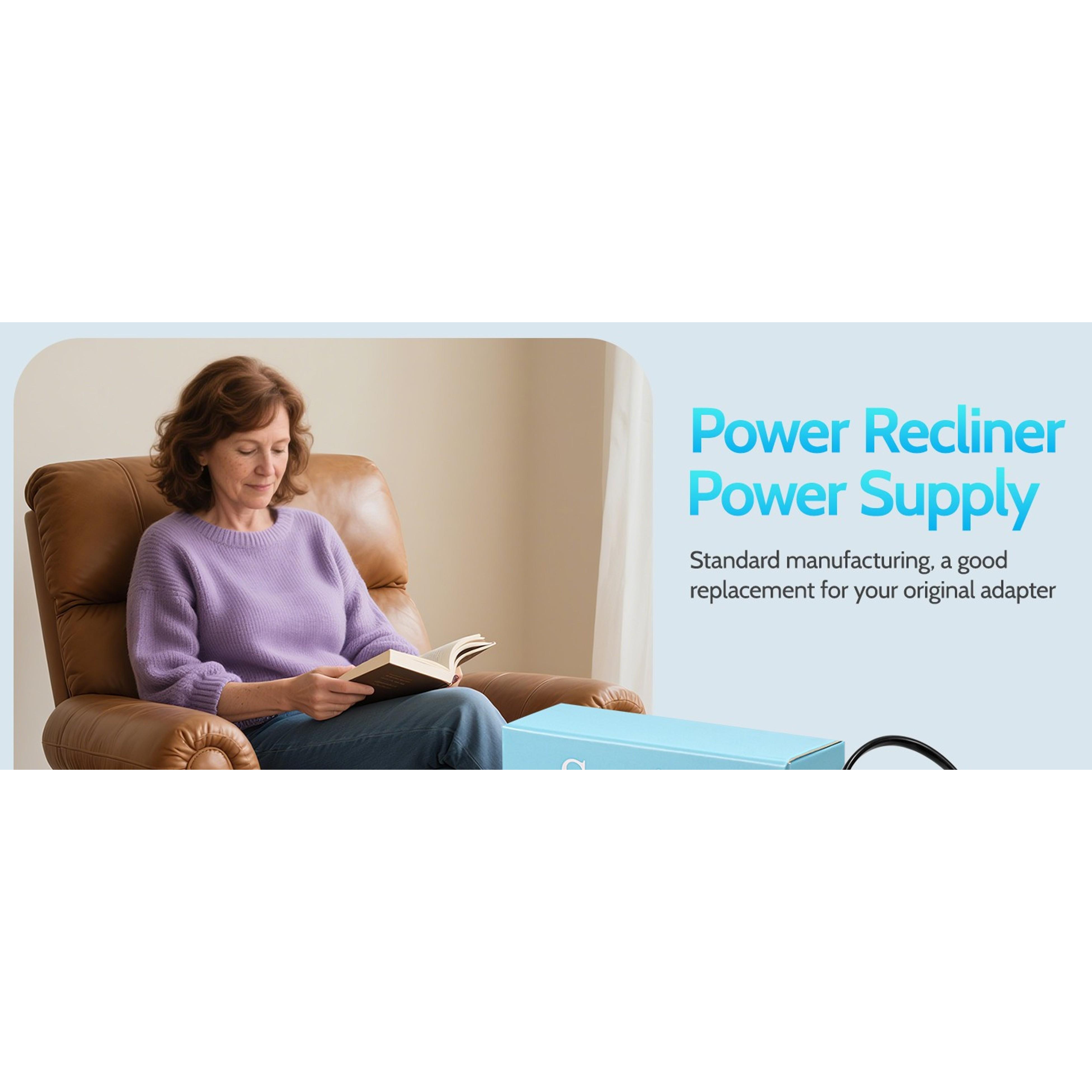 29V 2A Recliner Power Supply AC/DC Adapter, 2-Pin 100-240V 50/60Hz with Longer Power Cord, Replacement Transformer for Lift Chair, Electric Couch, Standing Desk