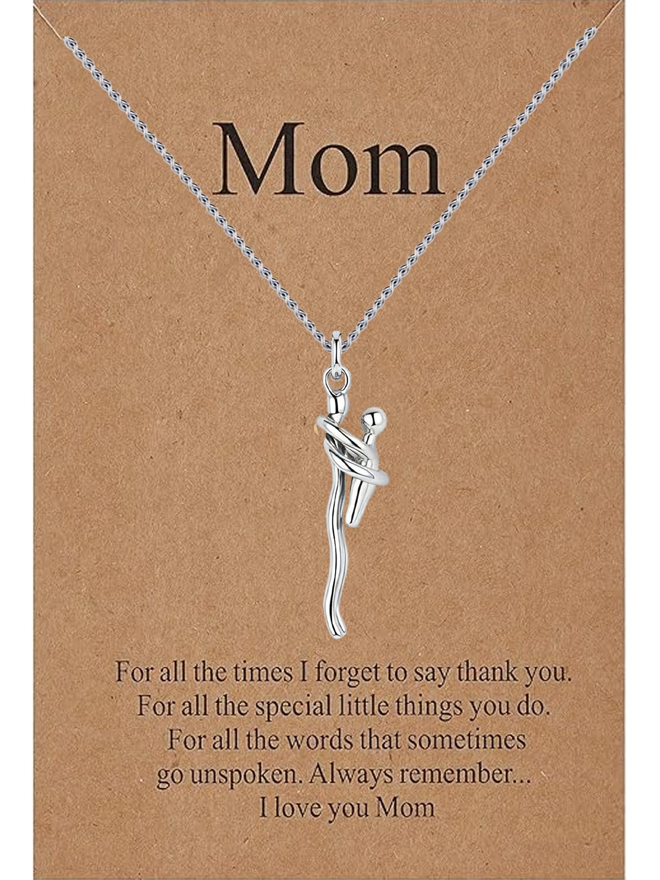 The gift from the son to his mother, a parent-child embrace pendant necklace, an embrace pendant necklace, mother's jewelry necklace, Mother's Day gift