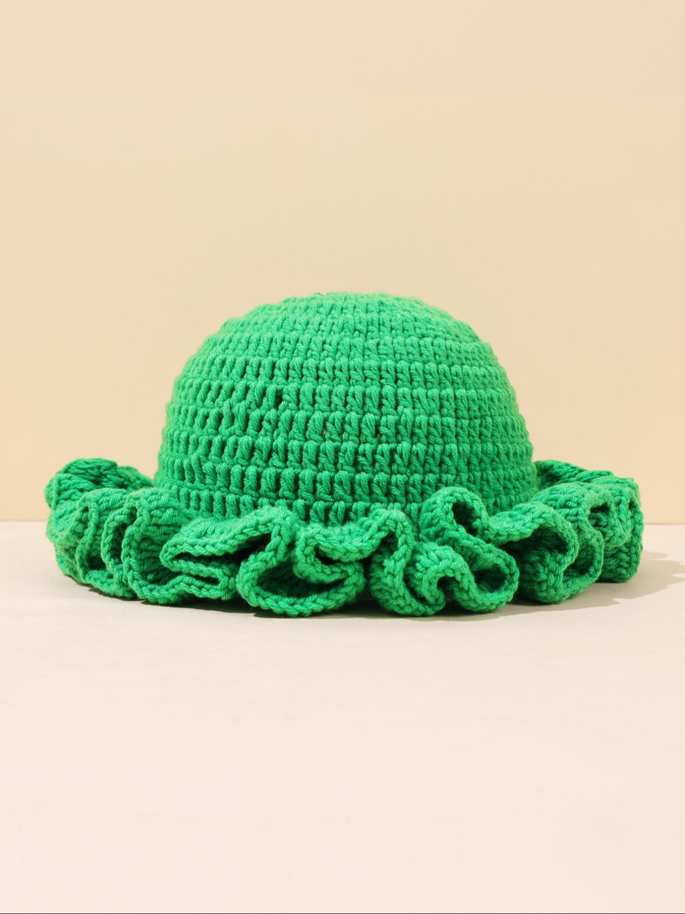 Women's Solid Color Ruffle Knitted Hat, 13 Colors Available, Compact & Exquisite Design, Perfect for Vacations & Gifts