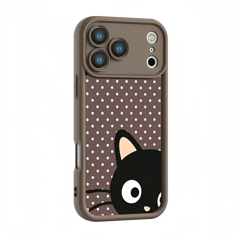 Kawaii Cartoon Chococat Design Shockproof Protective Case for iPhone 11-18 Series, Dual Layer TPU Silicone Casing, Soft Touch Cover, Rubberized Grip, Drop Proof Protector, Responsive Buttons, Camera Guard, Cellphone Accessory for Cat Enthusiasts, Devices