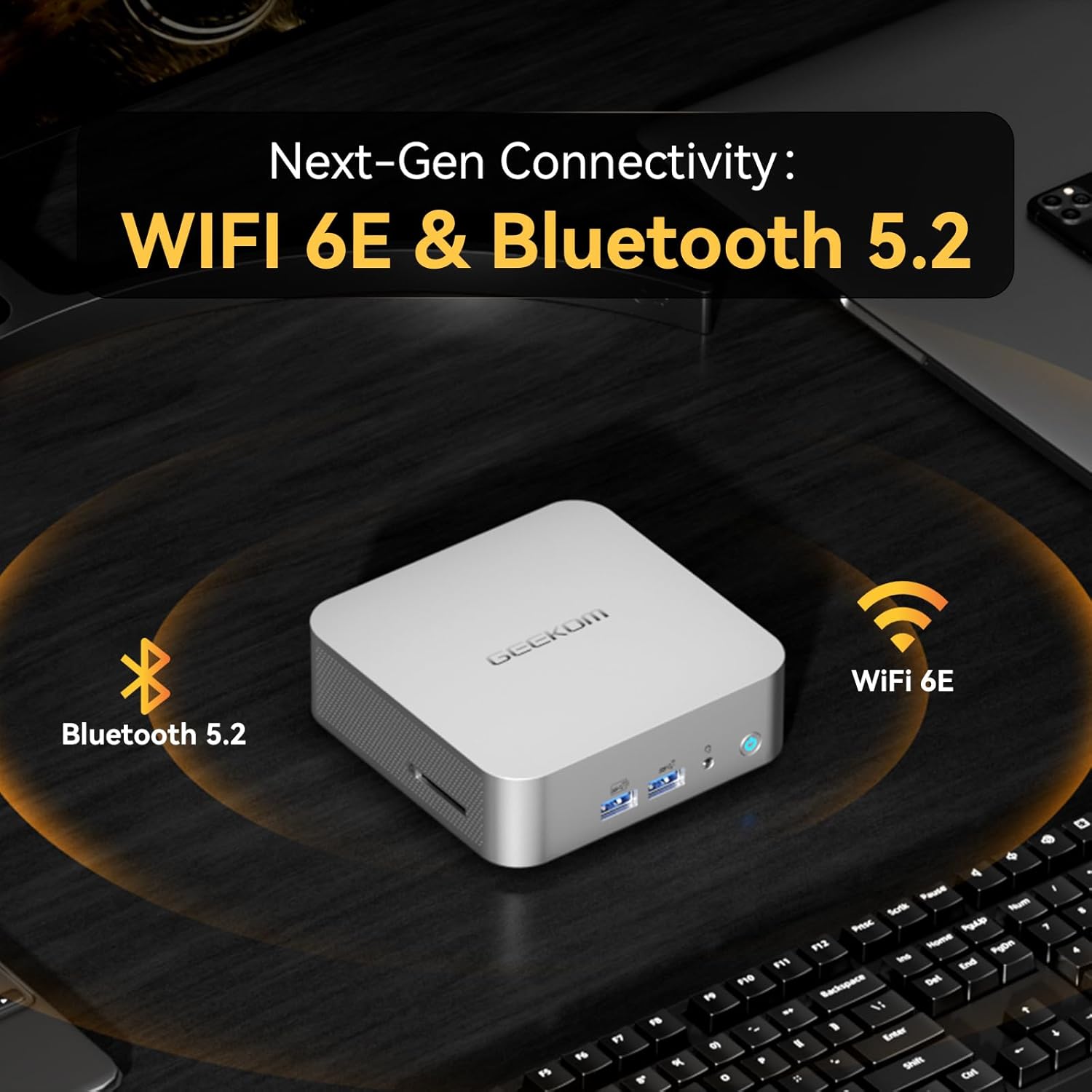 GEEKOM A8 MiniPC Ryzen 7 8745HS + Radeon 780M  16GB DDR5, 1TB/2TB NVMe SSD | 8K UHD, USB4, 2.5G LAN, 4 Displays | WiFi 6E, BT5.2 | Windows 11 Pro Mini Desktop Computer for Business, Home Office & Family minicomputer