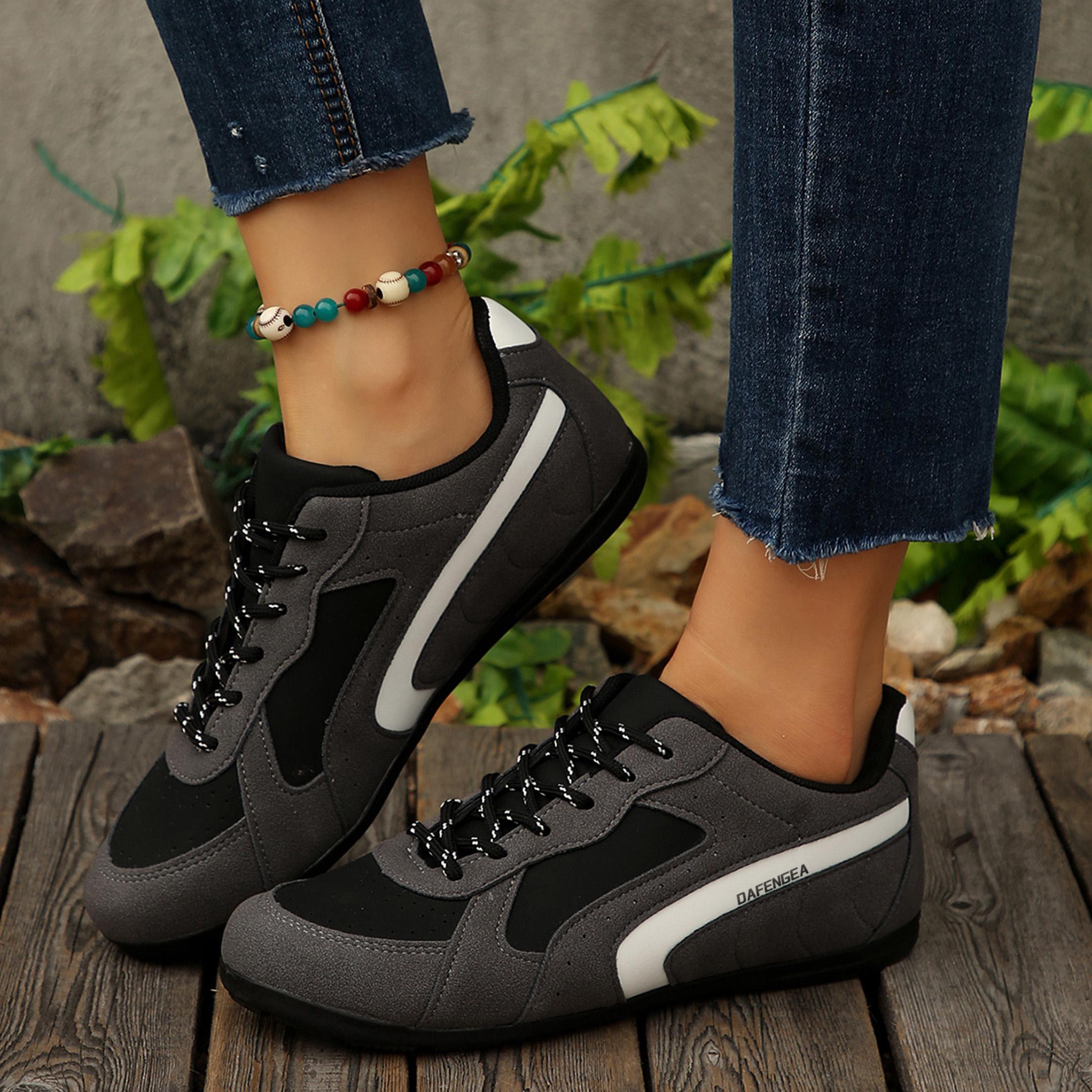 Fashion Sneakers for Women Lace up Comfortable Insole Non-Slip Womens Walking Casual Spring Shoes