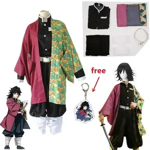 2026 New Anime Moordenaar Yaiba Tomioka Giyuu Cosplay Kostuum Vrouwen Kimono Uniform Kleding Pruik Volwassen