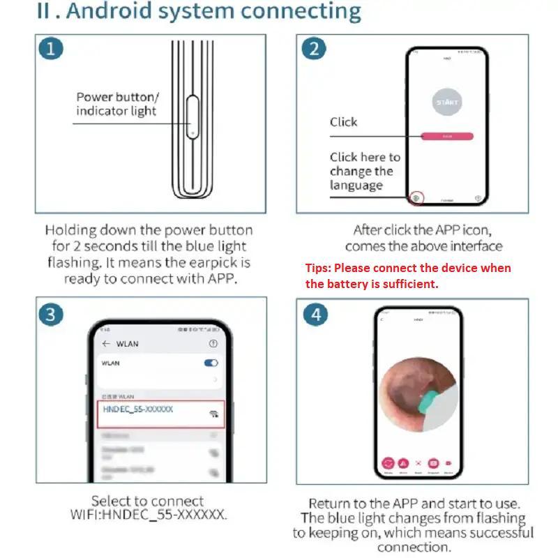 Earwax Removal Tool Kit with Camera, Portable 360° Wide-Angle Ear Cleaner, Waterproof Endoscope, Type-C Charging, Fits iPhone & Android, Earwax Cleaning Kit