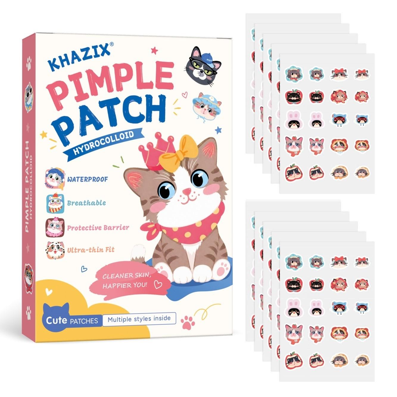 Cute Cat Pimple Patch, Non-Irritating Makeup Covering Patch, Breathable Facial Care, Portable Design, Ideal for Travel and Parties
