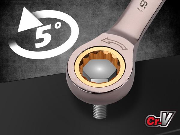 24-Piece Ratcheting Wrench Set SAE 1/4 to 7/8 inch & Metric 8-19mm, Ratchet Combination Wrench Set with Organizer, 72-Tooth Ratchet Spanners, Chrome Vanadium Steel for Mechanics