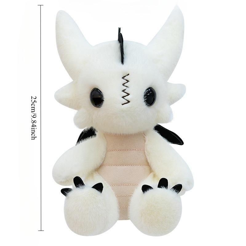 25cm Cute Baby Dragon Plush Toy Set Kawaii Black White Tie‑Dye Dragon Stuffed Animal Soft Plushie Doll Kids Gift Home Decor