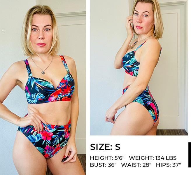 Aqua Eve Women Underwire Bikini Set - High Waisted Two Piece Swimsuit Tummy Control Bathing Suit Push Up Swimwear