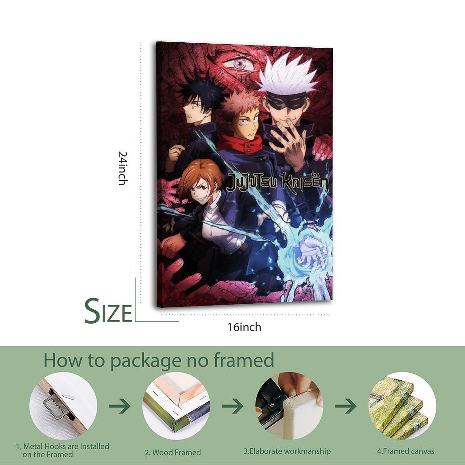 Jujutsu Kaisen Canvas Wall Art Poster,Anime Room Decor for Gamers & Collectors,Large Frameless Canvas Poster for Bedroom,Gaming Setup,Dorm,Office,Perfect Gift for Anime Fans,Manga Lovers & Otaku