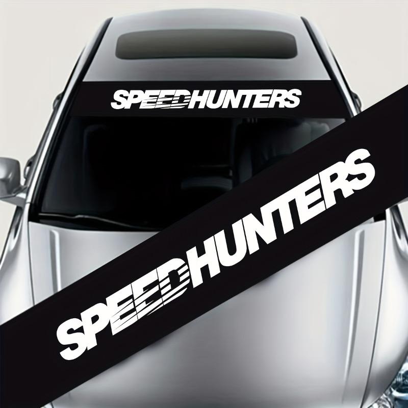 1 Eye-catching Speed Hunter Car Front Windshield Stickers, Waterproof and Sunproof Suitable for Auto Front and Rear Windscreens, Ideal for Vehicle Modification Decoration