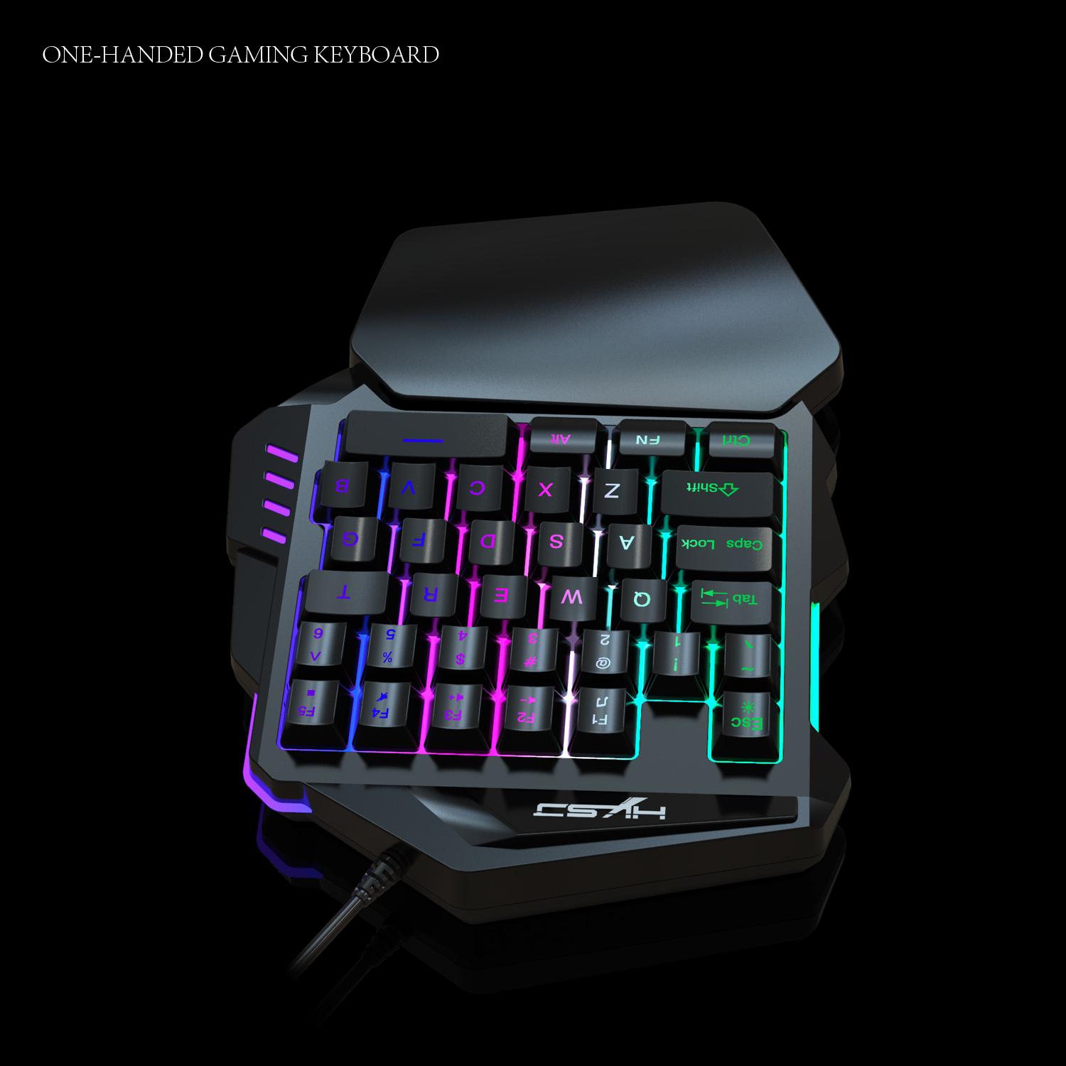 One Handed Gaming Keyboard RGB Backlit 35 Keys Portable Mini Gaming Keypad Ergonomic Game Controller for PC Gamer