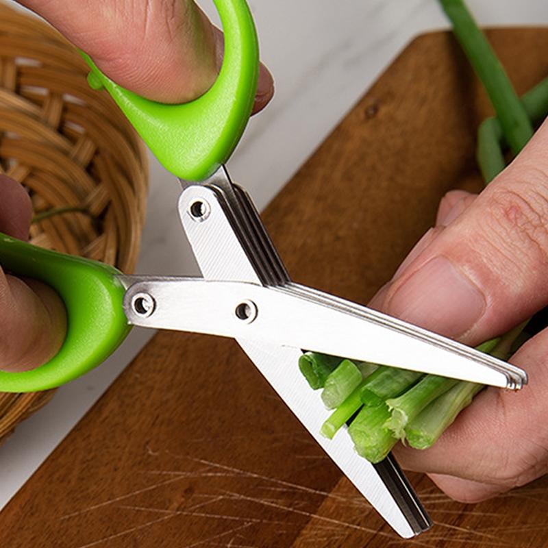 Stainless Steel Five-Layer Multi-Functional Spice Kitchen Scissors, Kitchen Shears, Durable Stainless Steel Design, Ideal for Cooking & Food Prep
