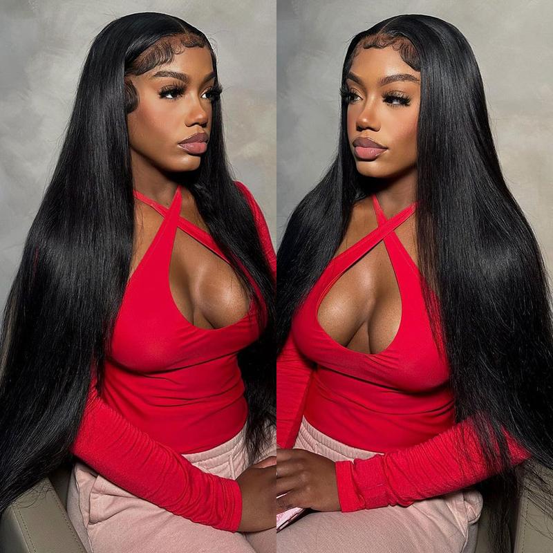 Moreface Beauty Water Wae Pre-Bleached Knots Wig Human Hair Lace Frontal Wigs Natural Color Deep Wave Wig Transparent Lace Frontal Human Hair Wigs Kinky Curly Lace Front Wig